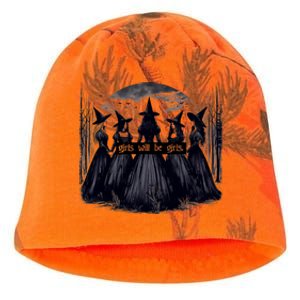 Girl Will Be Girl Witch Halloween Funny Witchy Vibes Kati - Camo Knit Beanie