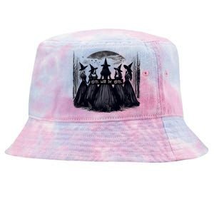 Girl Will Be Girl Witch Halloween Funny Witchy Vibes Tie-Dyed Bucket Hat