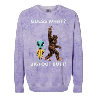 Guess What Bigfoot Butt Sasquatch Alien Colorblast Crewneck Sweatshirt