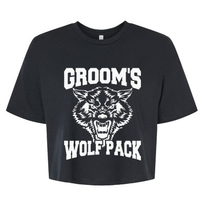 Grooms Wolfpack Bachelor Party Drinking Team Gift Bella+Canvas Jersey Crop Tee