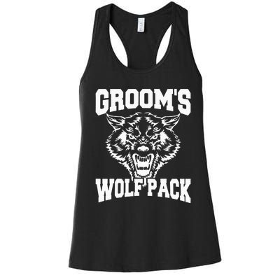 Grooms Wolfpack Bachelor Party Drinking Team Gift Women's Racerback Tank