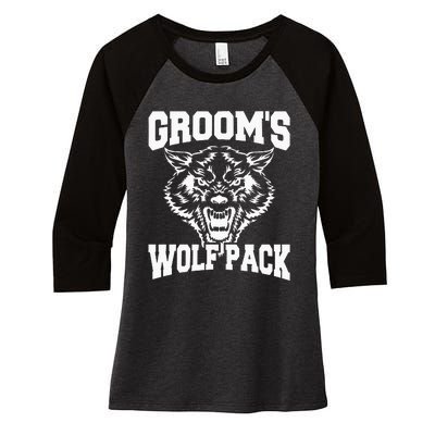 Grooms Wolfpack Bachelor Party Drinking Team Gift Women's Tri-Blend 3/4-Sleeve Raglan Shirt