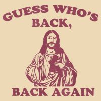 Guess Who's Back? Back Again Happy Easter! Jesus Christ Drawstring Bag