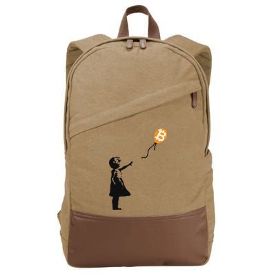 Girl With Btc Balloon Crypto Bitcoin For Cypherpunks Cotton Canvas Backpack