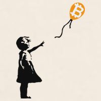 Girl With Btc Balloon Crypto Bitcoin For Cypherpunks Garment-Dyed Women's Muscle Tee