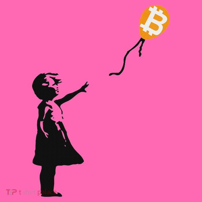 Girl With Btc Balloon Crypto Bitcoin For Cypherpunks Stripe Pom Pom Beanie