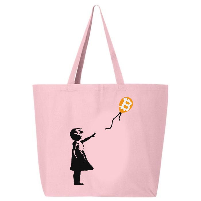 Girl With Btc Balloon Crypto Bitcoin For Cypherpunks 25L Jumbo Tote