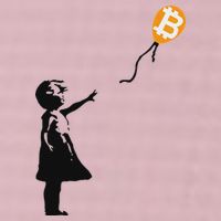 Girl With Btc Balloon Crypto Bitcoin For Cypherpunks 25L Jumbo Tote