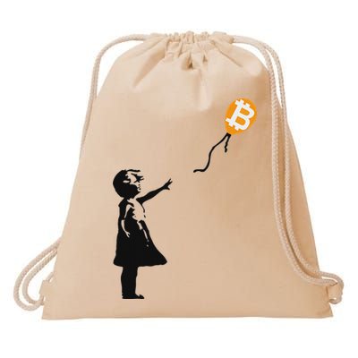 Girl With Btc Balloon Crypto Bitcoin For Cypherpunks Drawstring Bag