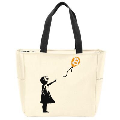 Girl With Btc Balloon Crypto Bitcoin For Cypherpunks Zip Tote Bag