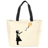 Girl With Btc Balloon Crypto Bitcoin For Cypherpunks Zip Tote Bag