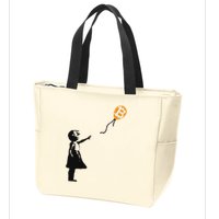 Girl With Btc Balloon Crypto Bitcoin For Cypherpunks Zip Tote Bag