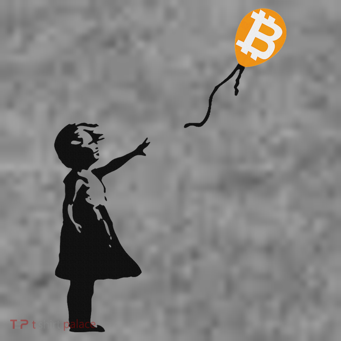 Girl With Btc Balloon Crypto Bitcoin For Cypherpunks Hooded Wearable Blanket