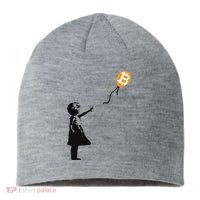 Girl With Btc Balloon Crypto Bitcoin For Cypherpunks Sustainable Beanie