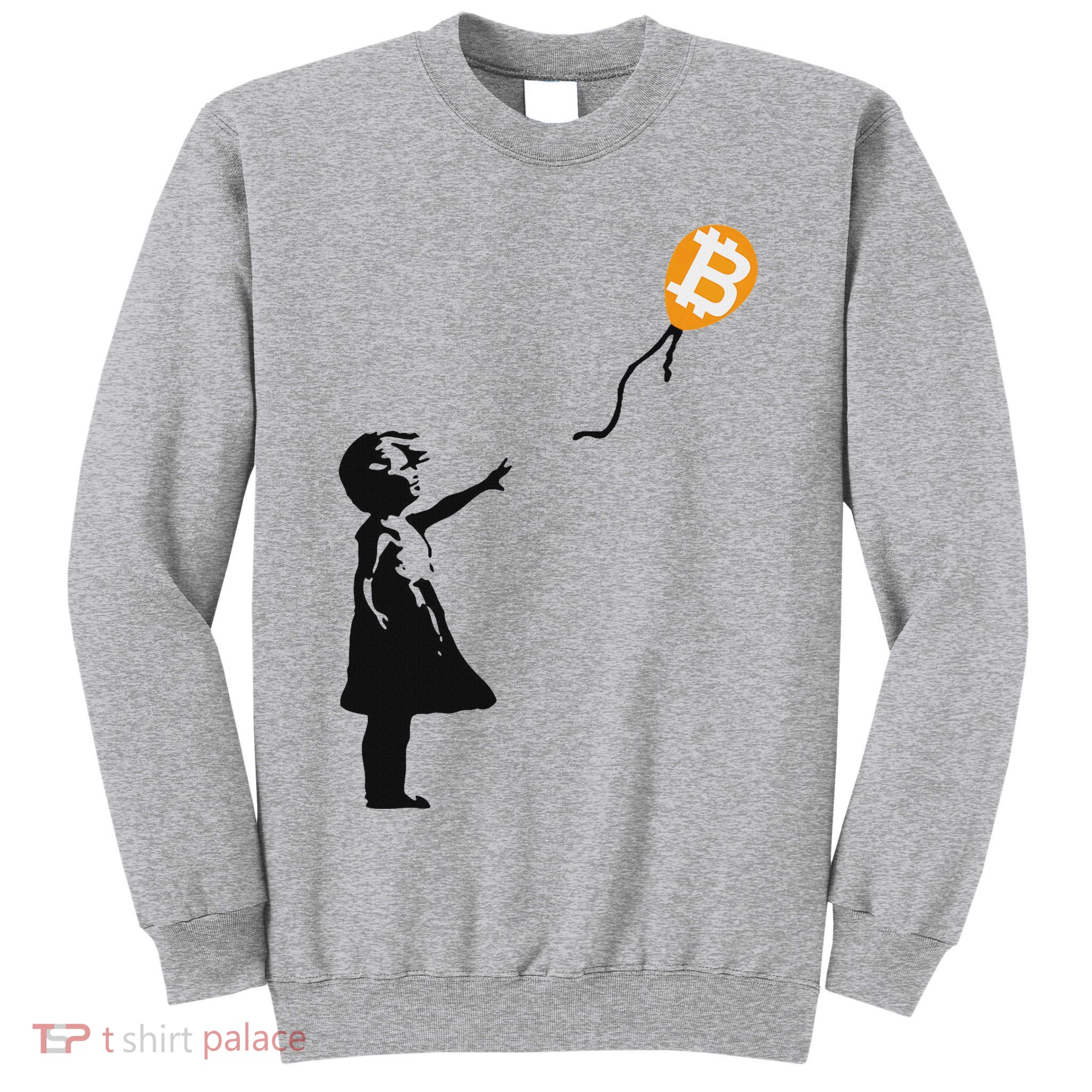 Girl With Btc Balloon Crypto Bitcoin For Cypherpunks Tall Sweatshirt