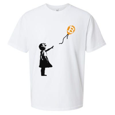 Girl With Btc Balloon Crypto Bitcoin For Cypherpunks Sueded Cloud Jersey T-Shirt