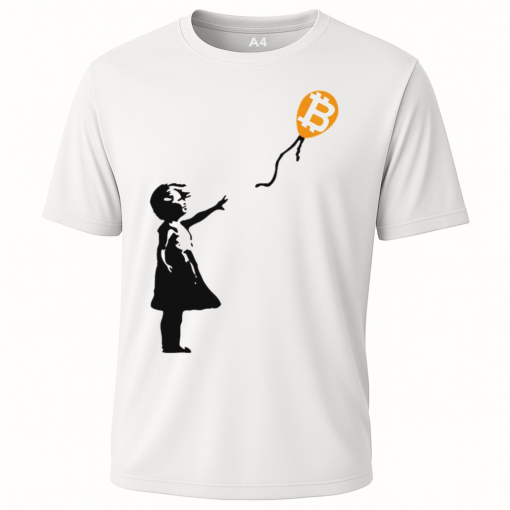 Girl With Btc Balloon Crypto Bitcoin For Cypherpunks Performance Shirt
