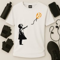 Girl With Btc Balloon Crypto Bitcoin For Cypherpunks Performance Shirt