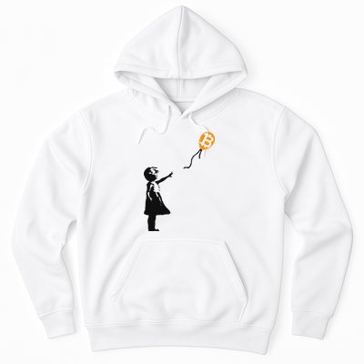 Girl With Btc Balloon Crypto Bitcoin For Cypherpunks Hoodie
