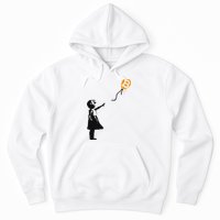 Girl With Btc Balloon Crypto Bitcoin For Cypherpunks Hoodie