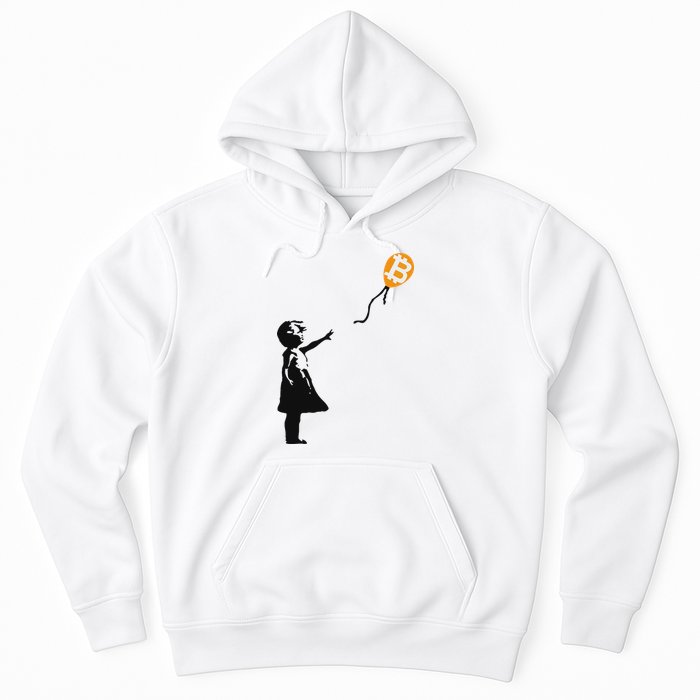 Girl With Btc Balloon Crypto Bitcoin For Cypherpunks Hoodie