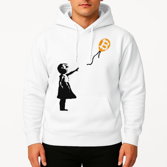 Girl With Btc Balloon Crypto Bitcoin For Cypherpunks Hoodie
