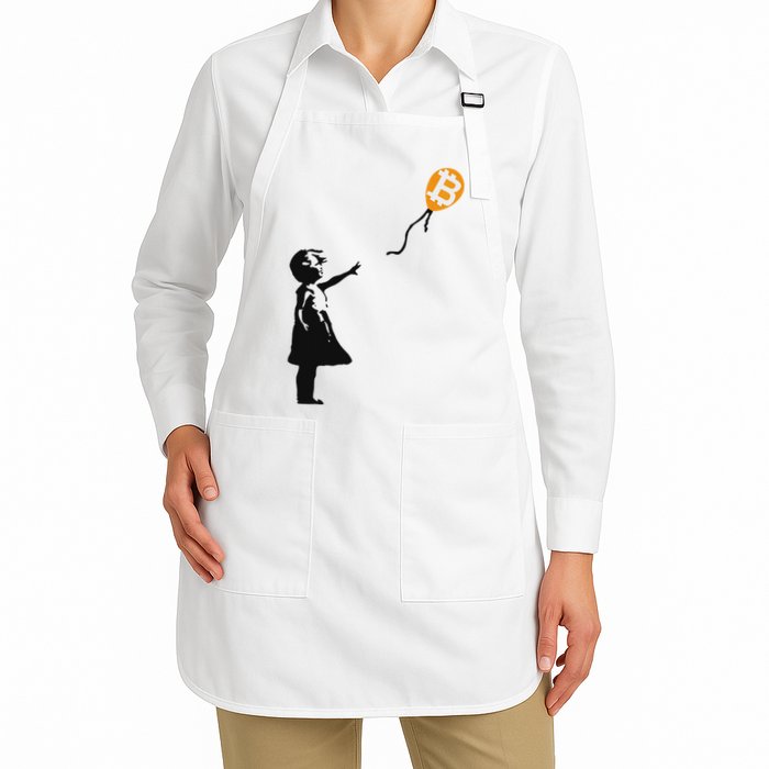 Girl With Btc Balloon Crypto Bitcoin For Cypherpunks Apron