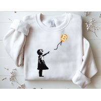 Girl With Btc Balloon Crypto Bitcoin For Cypherpunks Sweatshirt