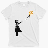 Girl With Btc Balloon Crypto Bitcoin For Cypherpunks T-Shirt