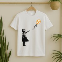 Girl With Btc Balloon Crypto Bitcoin For Cypherpunks T-Shirt
