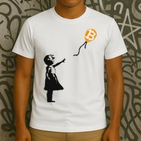 Girl With Btc Balloon Crypto Bitcoin For Cypherpunks T-Shirt