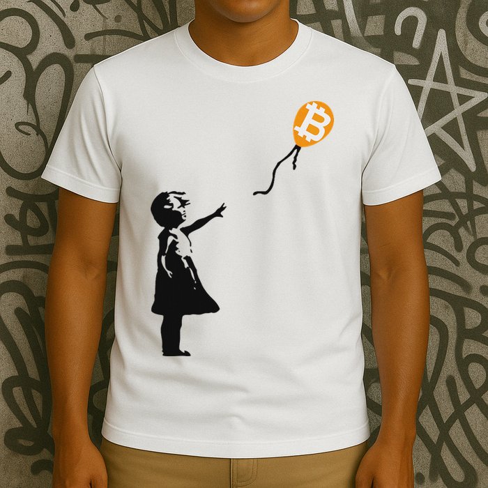 Girl With Btc Balloon Crypto Bitcoin For Cypherpunks T-Shirt