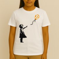 Girl With Btc Balloon Crypto Bitcoin For Cypherpunks T-Shirt