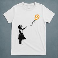 Girl With Btc Balloon Crypto Bitcoin For Cypherpunks T-Shirt