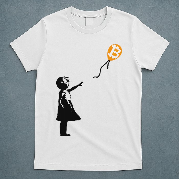 Girl With Btc Balloon Crypto Bitcoin For Cypherpunks T-Shirt