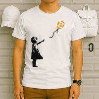 Girl With Btc Balloon Crypto Bitcoin For Cypherpunks T-Shirt