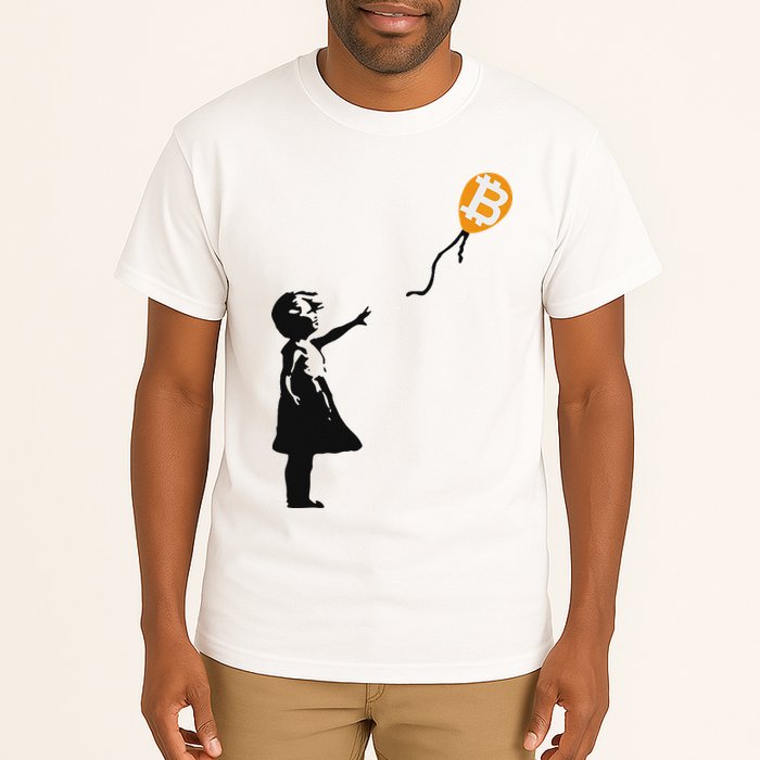 Girl With Btc Balloon Crypto Bitcoin For Cypherpunks Tall T-Shirt