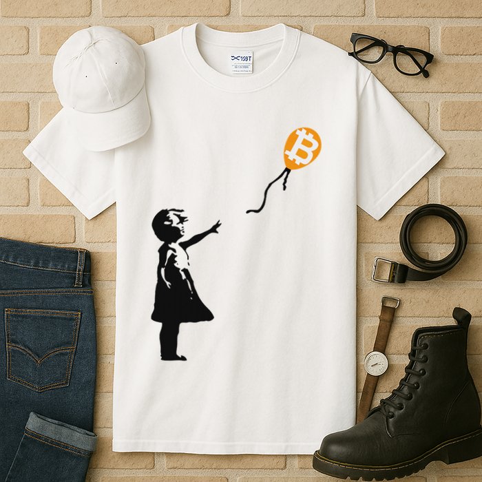 Girl With Btc Balloon Crypto Bitcoin For Cypherpunks Tall T-Shirt