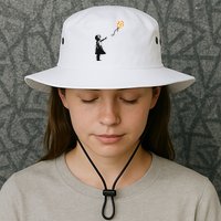 Girl With Btc Balloon Crypto Bitcoin For Cypherpunks Bucket Hat