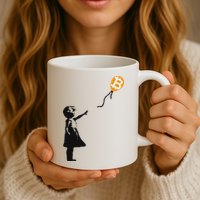 Girl With Btc Balloon Crypto Bitcoin For Cypherpunks Mug