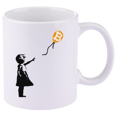 Girl With Btc Balloon Crypto Bitcoin For Cypherpunks 11oz C Handle Ceramic Mug