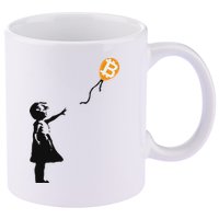 Girl With Btc Balloon Crypto Bitcoin For Cypherpunks 11oz C Handle Ceramic Mug