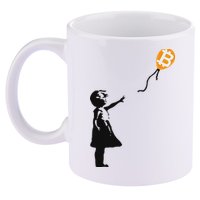 Girl With Btc Balloon Crypto Bitcoin For Cypherpunks 11oz C Handle Ceramic Mug