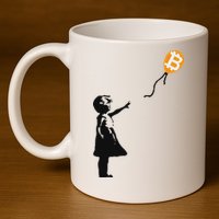 Girl With Btc Balloon Crypto Bitcoin For Cypherpunks 11oz C Handle Ceramic Mug