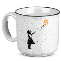 Girl With Btc Balloon Crypto Bitcoin For Cypherpunks 15oz Campfire Ceramic Mug
