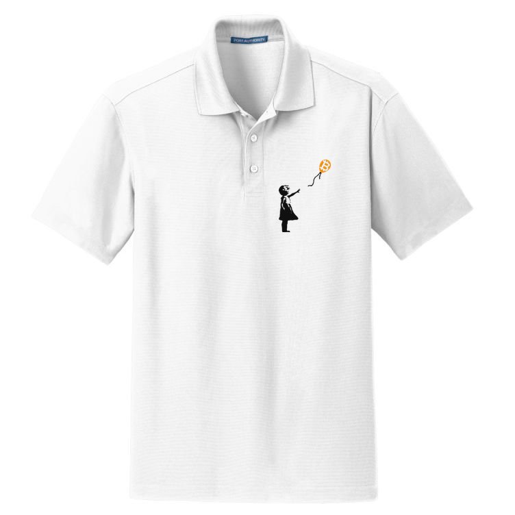 Girl With Btc Balloon Crypto Bitcoin For Cypherpunks Dry Zone Grid Polo