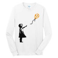Girl With Btc Balloon Crypto Bitcoin For Cypherpunks Tall Long Sleeve T-Shirt
