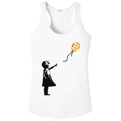 Girl With Btc Balloon Crypto Bitcoin For Cypherpunks Ladies PosiCharge Competitor Racerback Tank