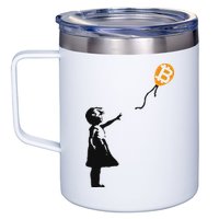 Girl With Btc Balloon Crypto Bitcoin For Cypherpunks 12oz Stainless Steel Coffee Mug
