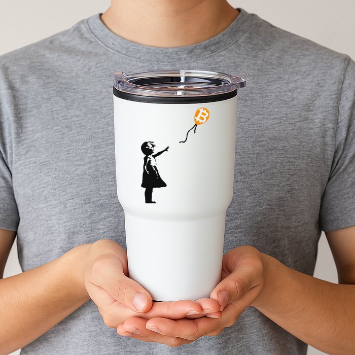 Girl With Btc Balloon Crypto Bitcoin For Cypherpunks Tumbler